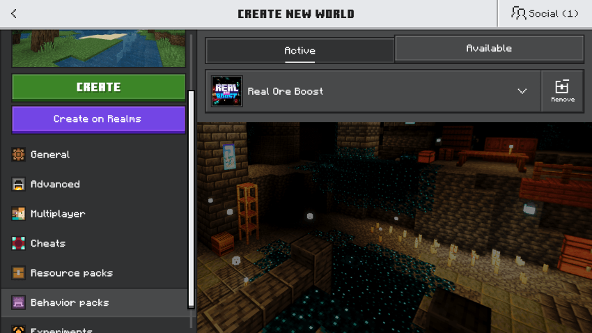Real Ore Boost — Minecraft Bedrock addon, screenshot 4