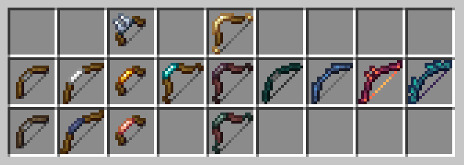 Image of all the bows in order of tiers