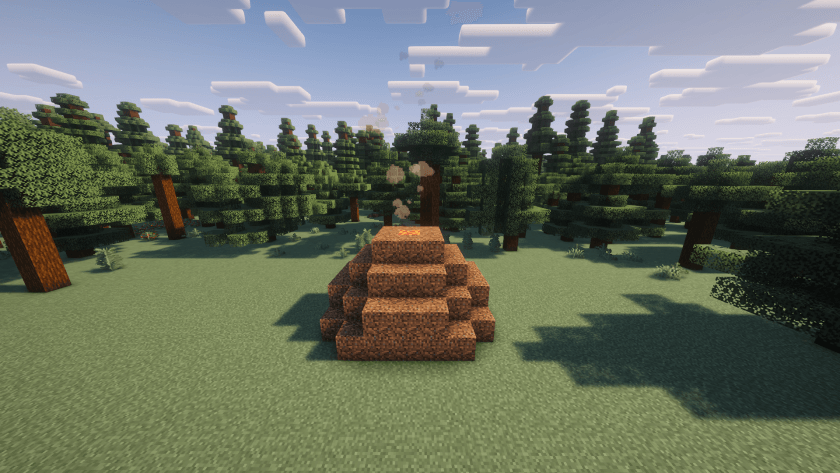 Step 8: Wait for the end of the transformation process. If you have done everything right, a magma block will appear and smoke particles will come out. By default, the process takes 20 minutes.