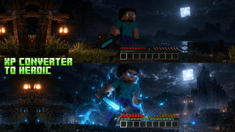 XP Converter to Heroic — Minecraft Bedrock addon, screenshot 1