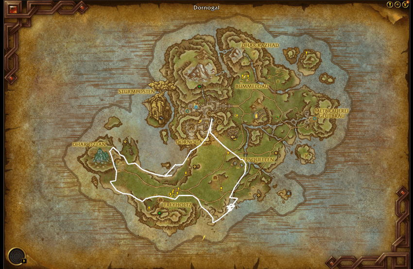 Screenshot of drawn  path