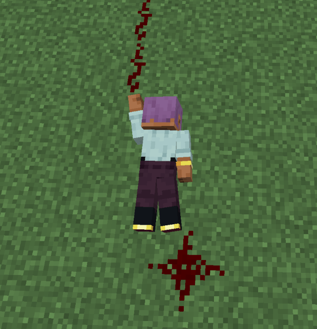 Redstone dust serves as a temporary blood effect.