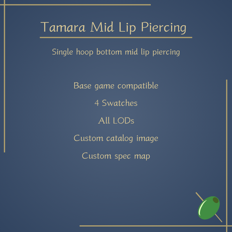 Lop Rings Tamara Mid Lip Piercing - The Sims 4 Create a Sim - CurseForge