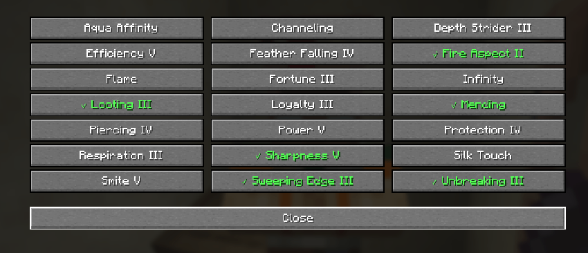 Enchantment List