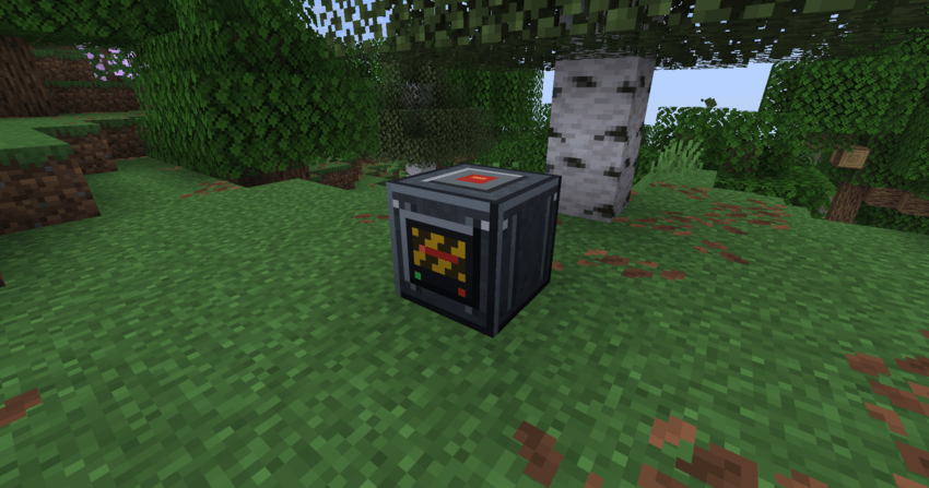 TNT Compactor placed in a Minecraft forest.