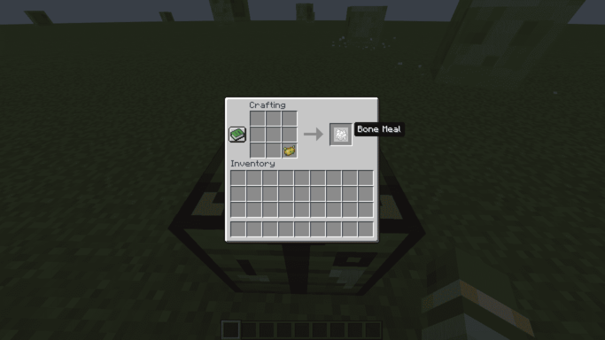 Crafting recipe: 1 Poisonous Potato to 1 Bone Meal in Minecraft Trahfix mod
