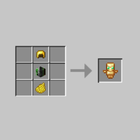 Golden Helmet + Any skull + Yellow Dye = Totem