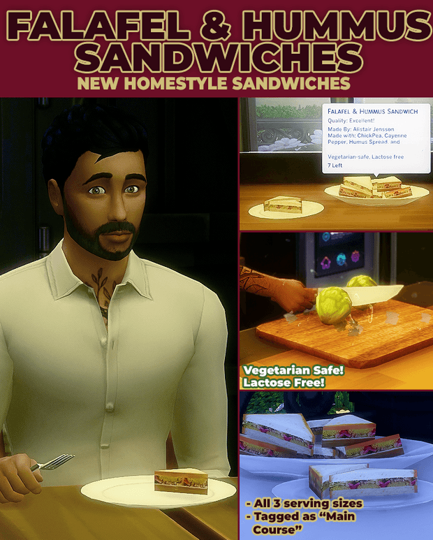 Install Falafel and hummus sandwiches by Robin Spanish Translation