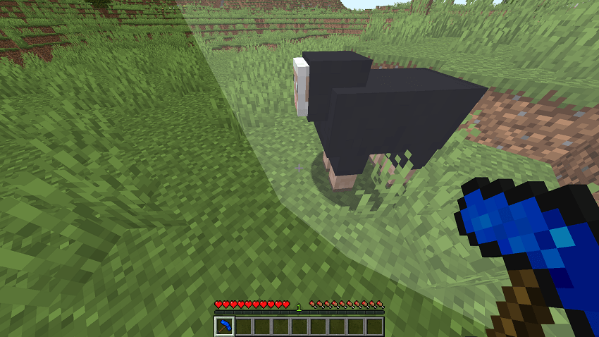 Hammer being right clicked on block which causes lightning.