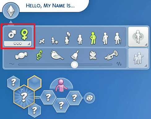 The location gender is chosen in CAS