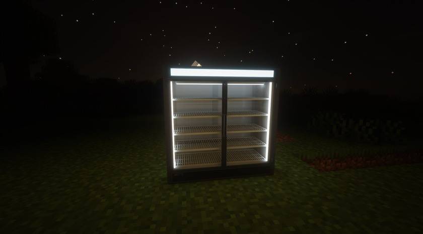 Beverage cooler at night
