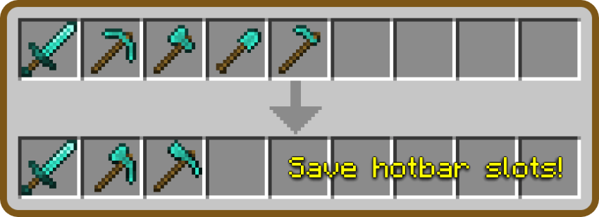 Save 2 hotbar slots with multitools