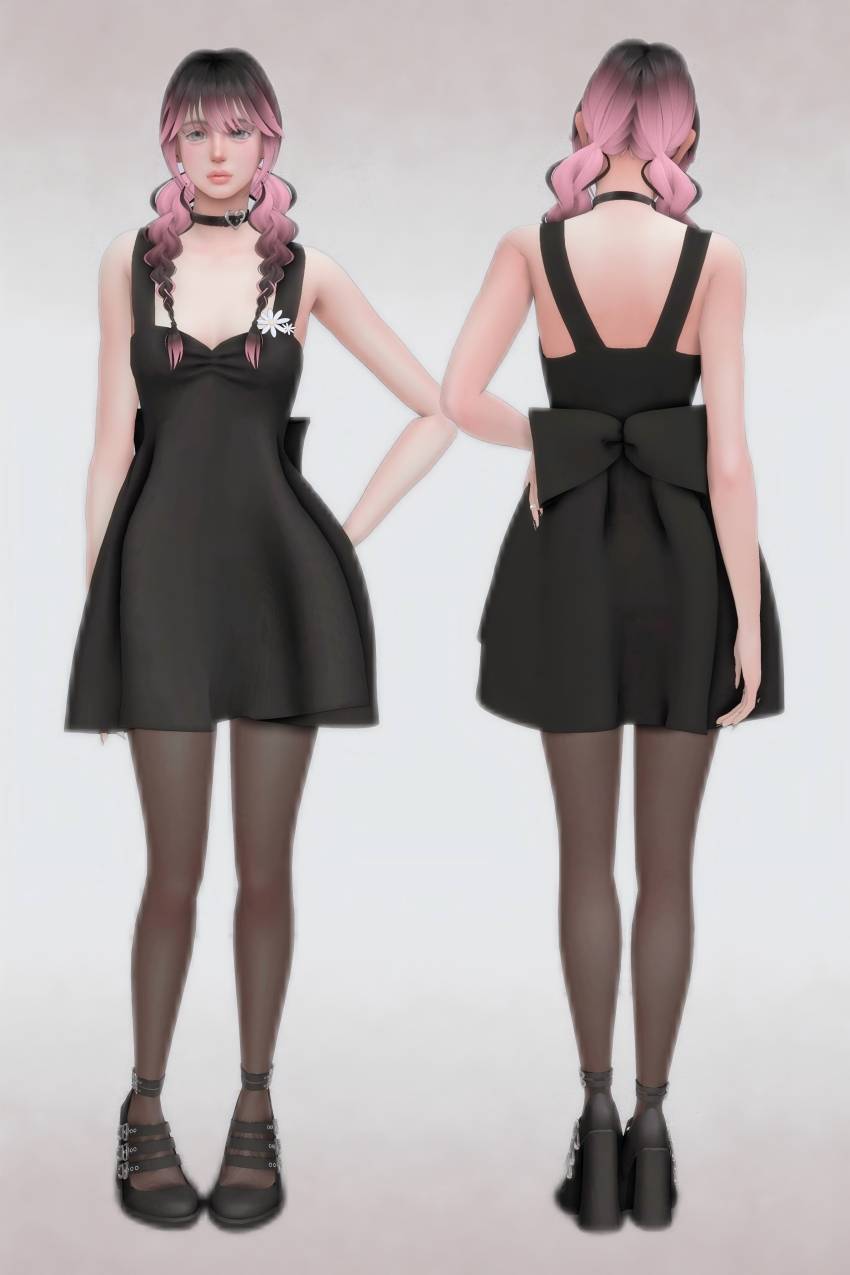 KKM] hair H6 double Dutch braids - The Sims 4 Create a Sim