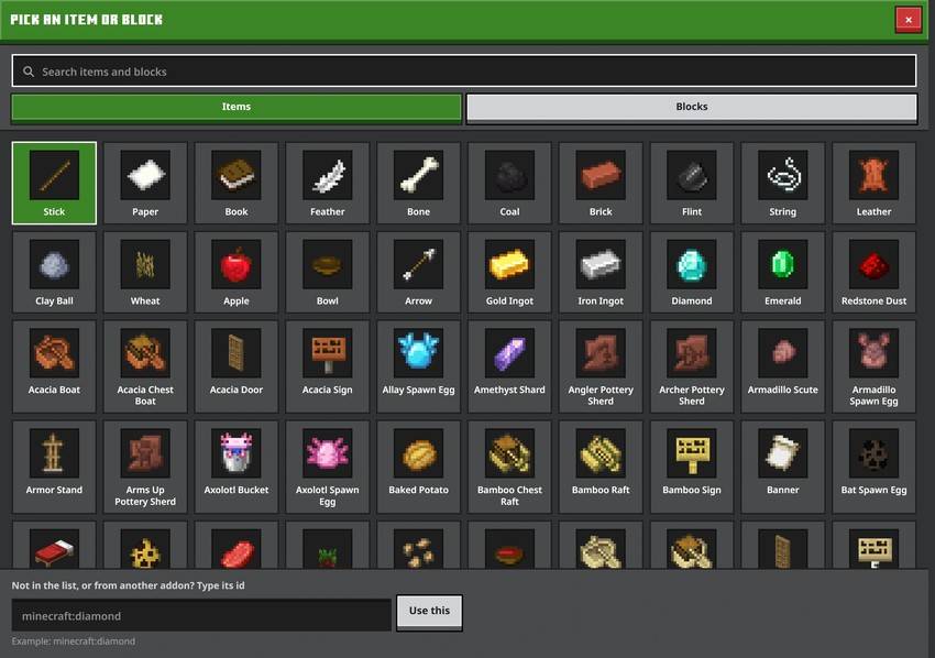 Pick an item