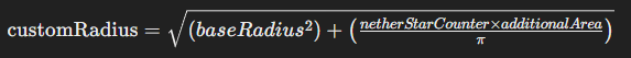 NewRadius formula