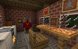 Wolf armor and pizza