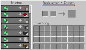 Some of the Redstoner's trades