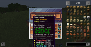 Gem on weapon