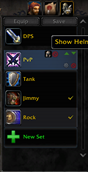 Added Equipment Set Buttons