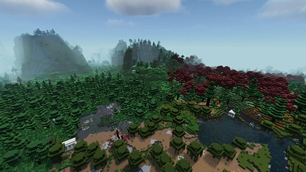 Scenic mountains and forests