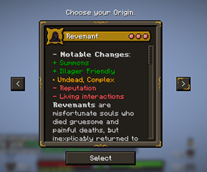 Selecting an Origin - Revenant
