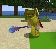 Lemonite armor and laser staff weapon