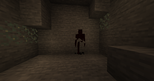 The Old Man walking through blocks