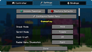 Settings Menu