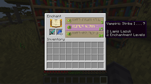 Vampiric Strike in the Enchanting Table