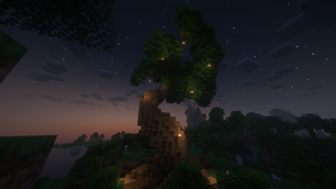 Large Oak Tree Night