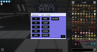 The Withdraw tab of the ATM
