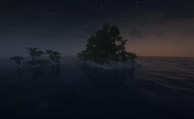 2 islands at night