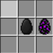 Black dragon egg next to ender dragon egg.png