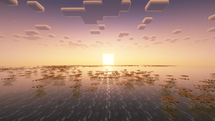 Floating sargassum patches in a lukewarm ocean