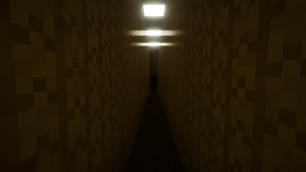 Creepy Hallway with Bacteria Monster
