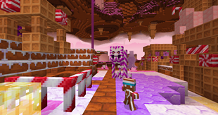Pink Caniac Hanging out with Gingerbread men.png