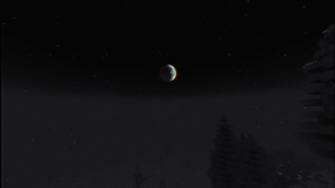 The moon is bright.