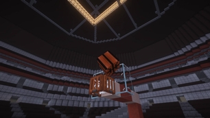 Basketball about to hit the rim
