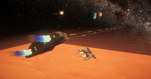 Space battle above mars 