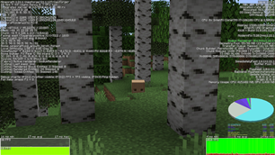Fancy - 20 Chunks Render distance with F3 Menu open for extra details