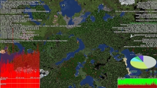 Fabulous - Amplified World, 65 Chunks Render distance with F3 Menu open