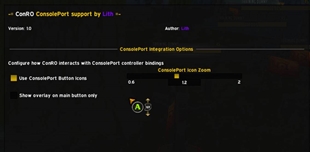 ConRO ConsolePort settings