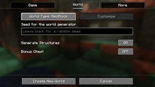 Built in world gen