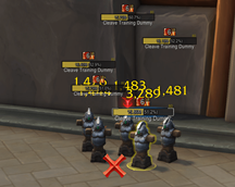 Showing a red X marker in combat