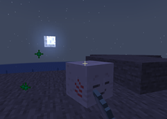 Feeding Ghastling with snowball