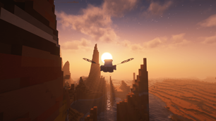 Flying through a Mesa Sunset