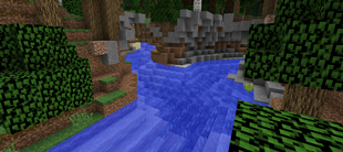 Flowing River Entering Cave