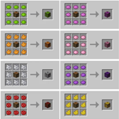 Dyed Crafting Table Recipes