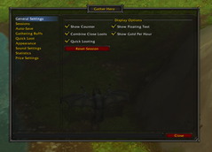 Settings menu