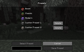 Presets Menu